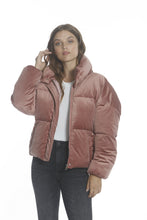 Velvet Puffer Jacket - Pink